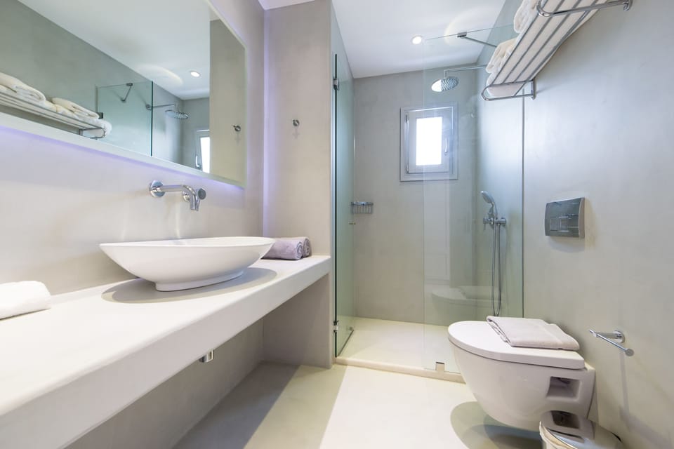 Standard Double or Twin Room | Bathroom | Shower, rainfall showerhead, designer toiletries, hair dryer