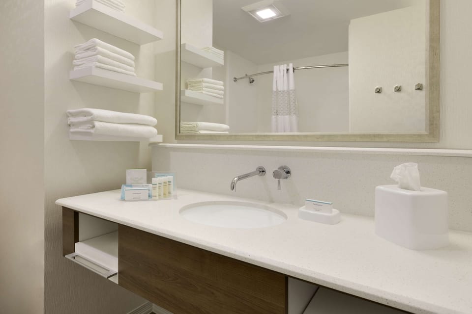 Free toiletries, hair dryer, towels