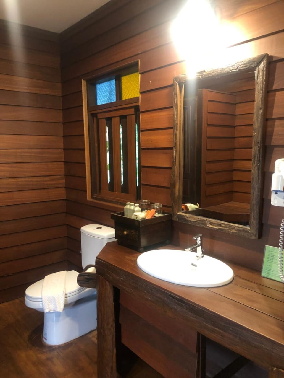 Free toiletries, hair dryer, towels