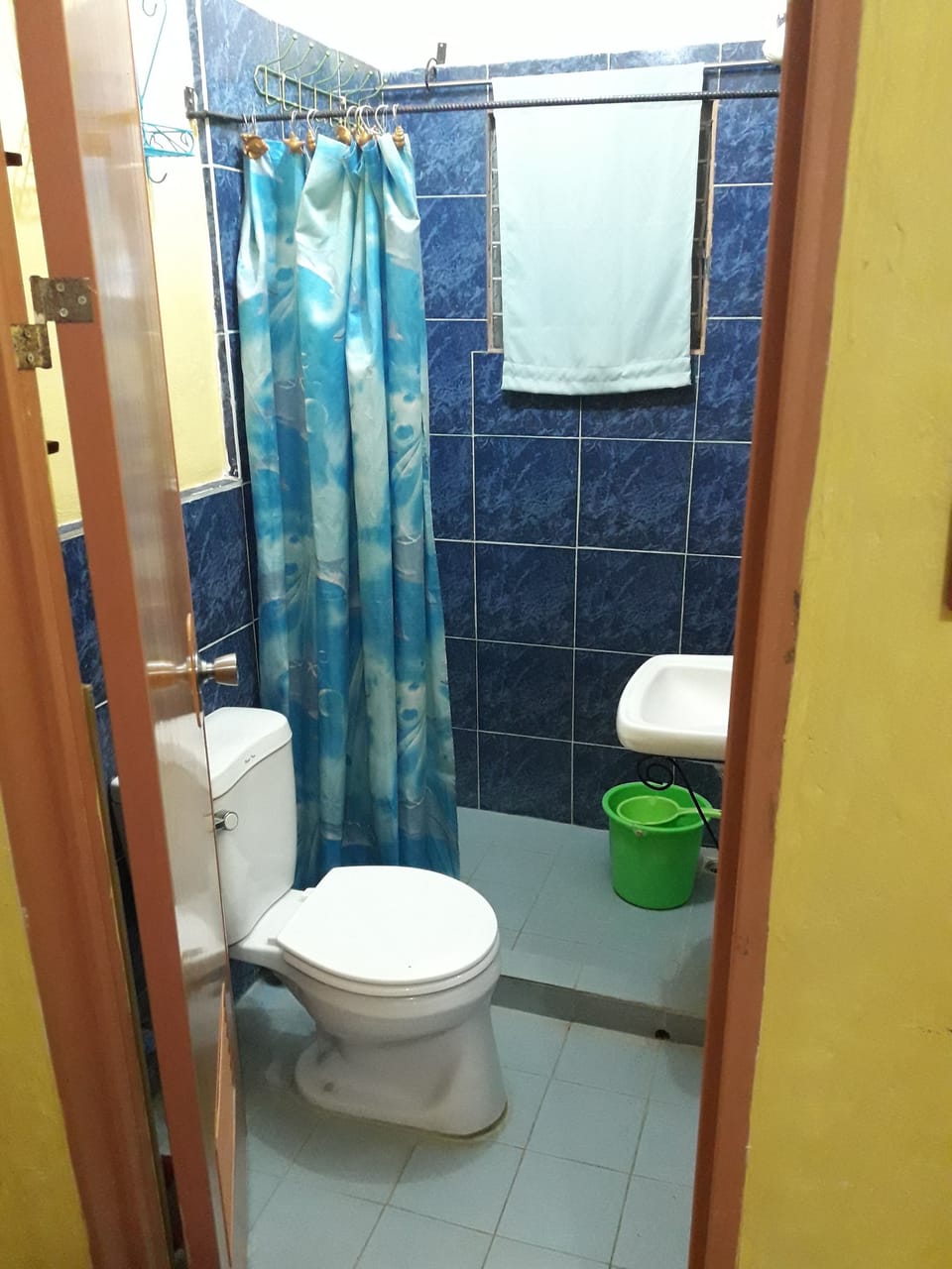 Shower, free toiletries, towels