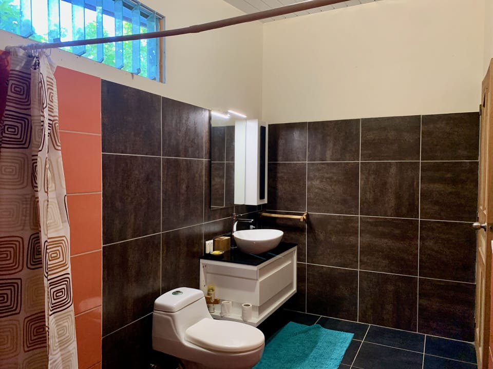 Family Room | Bathroom | Shower, hair dryer, towels, soap