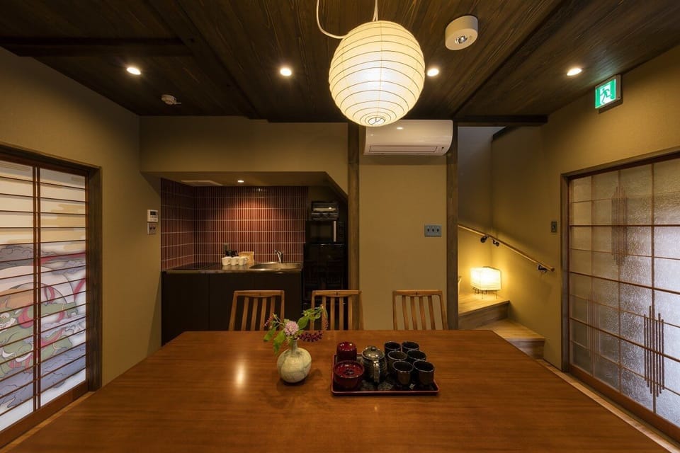 Private Machiya Townhouse (2 Single Beds and 4 Japanse Futon) | Private kitchen | Fridge, microwave, stovetop, coffee/tea maker