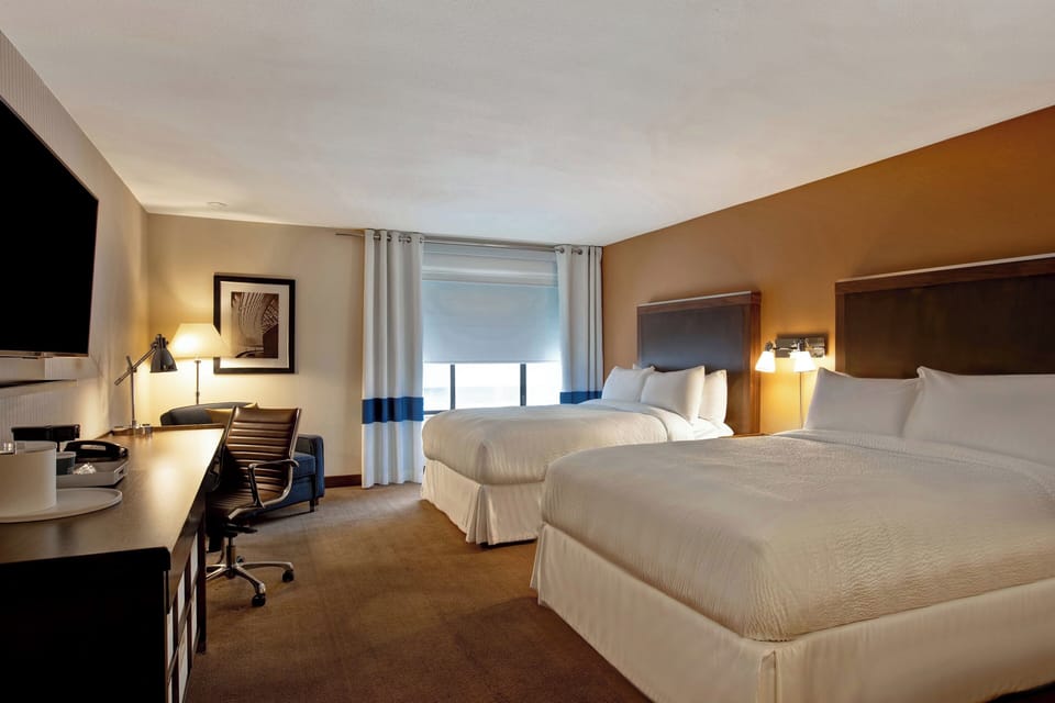 Room, 2 Queen Beds, Non Smoking, Tower | Down comforters, in-room safe, desk, laptop workspace