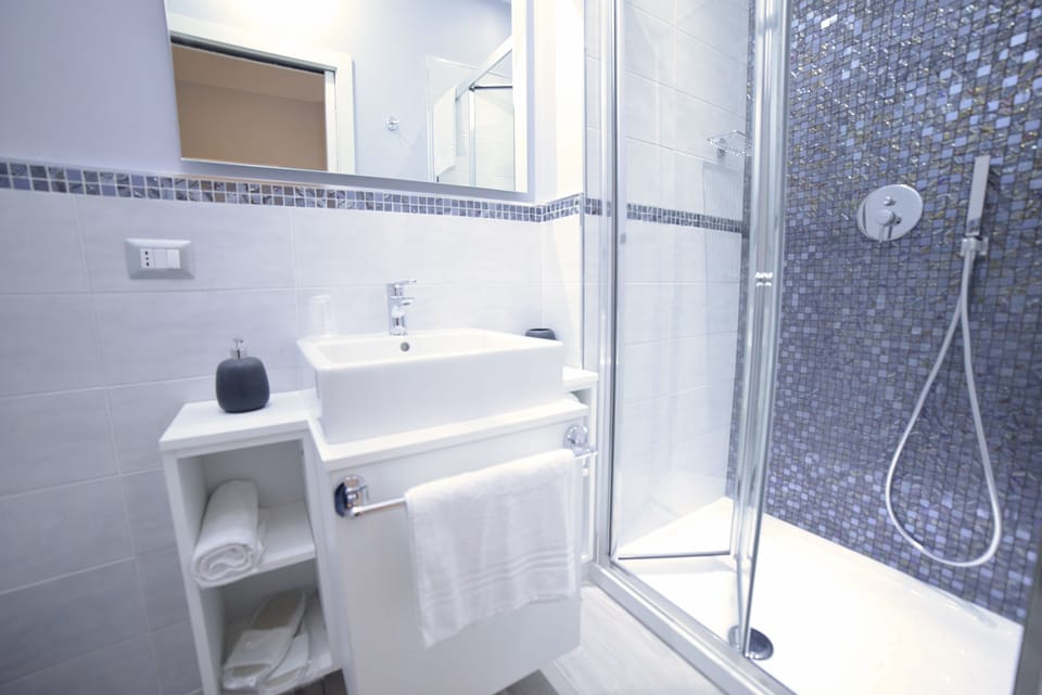 Deluxe Double Room | Bathroom | Shower, rainfall showerhead, free toiletries, hair dryer