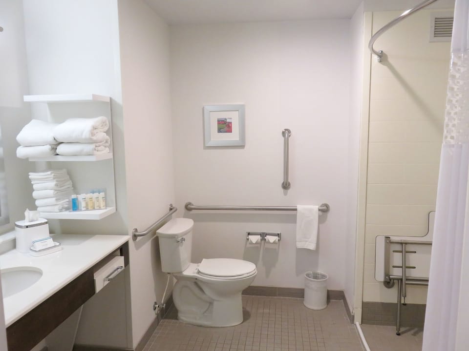 Hair dryer, towels