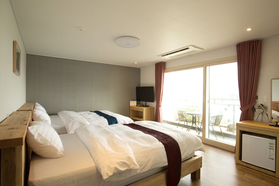 Memory foam beds, blackout drapes, soundproofing, free WiFi
