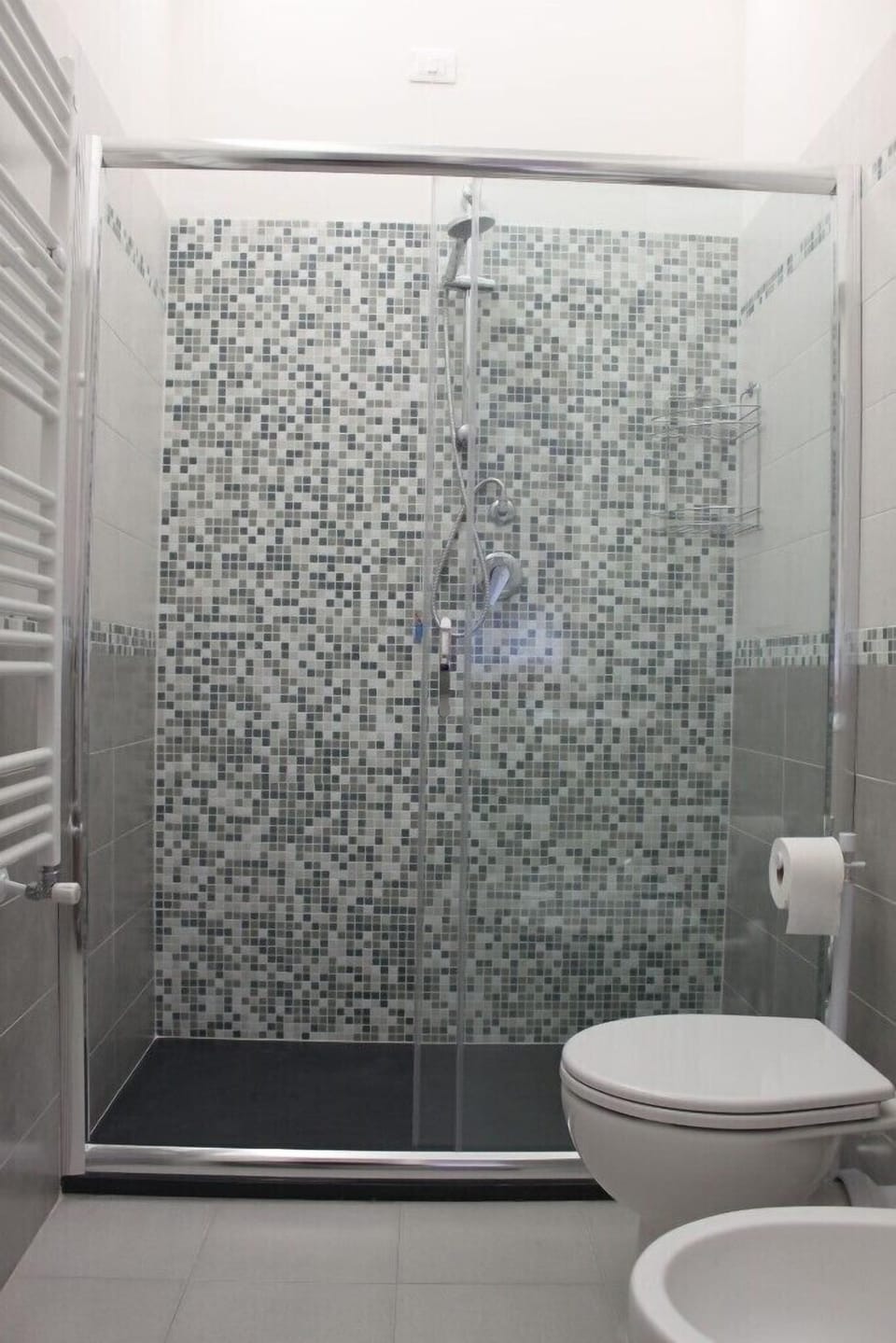 Shower, hair dryer, slippers