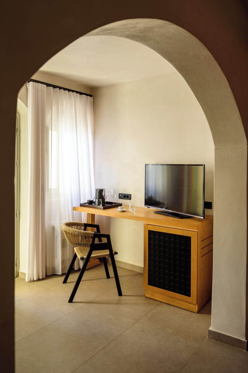 Apartment, 2 Bedrooms, Caldera & Sea View | Living area | 32-inch LCD TV with cable channels, TV