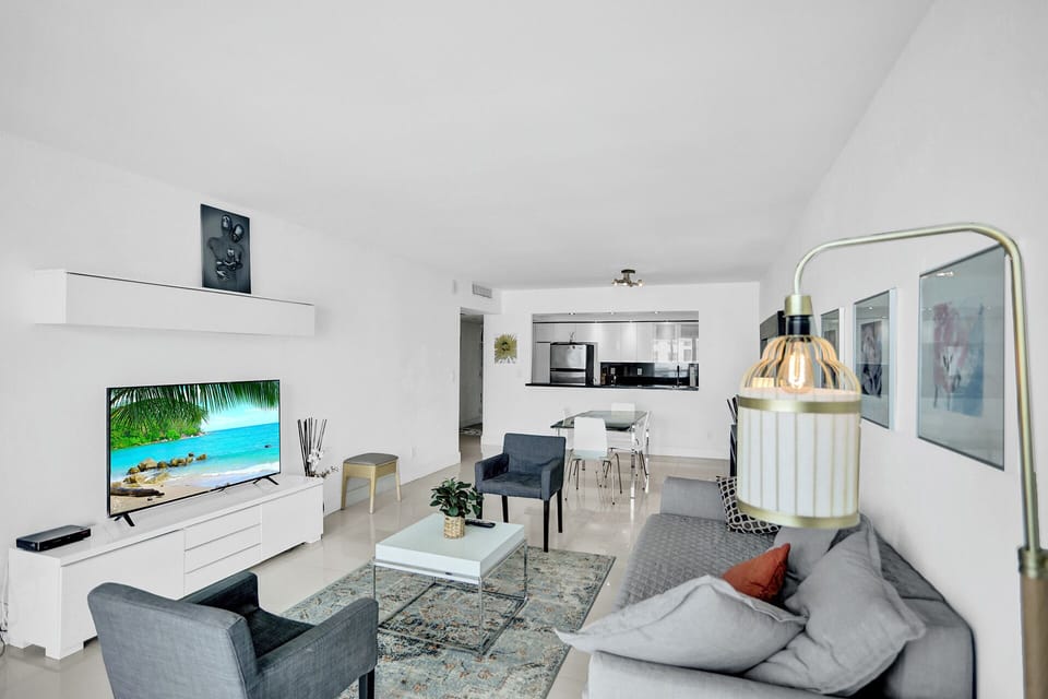 Standard Apartment, 2 Bedrooms, Canal View | Living area | Flat-screen TV