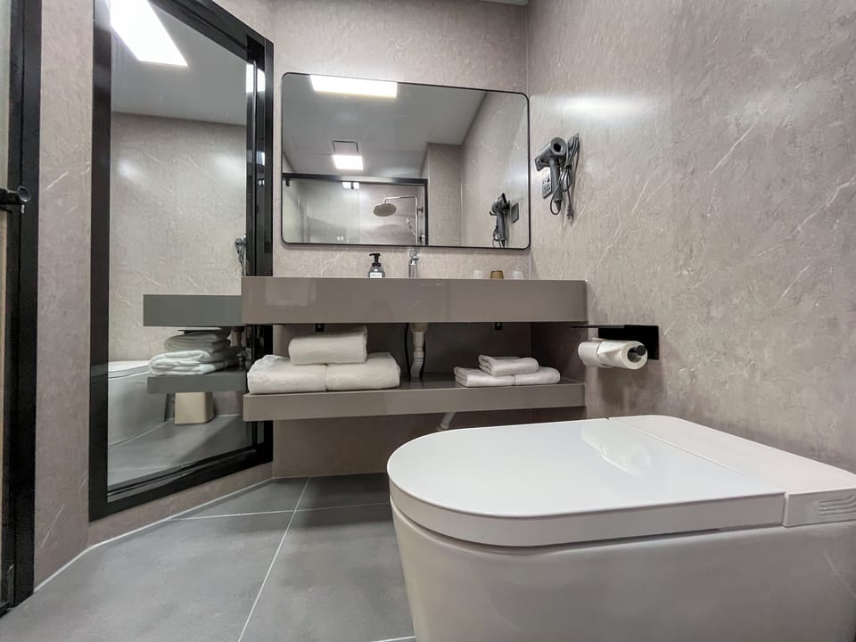 Family Room | Bathroom | Shower, rainfall showerhead, free toiletries, hair dryer