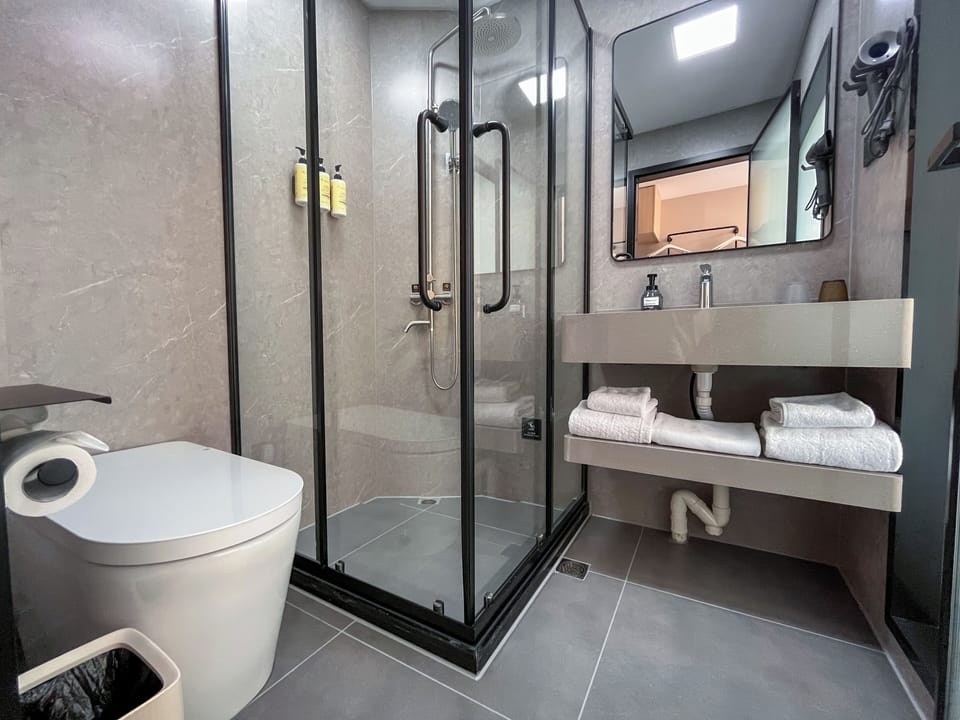 Standard Twin Room | Bathroom | Shower, rainfall showerhead, free toiletries, hair dryer