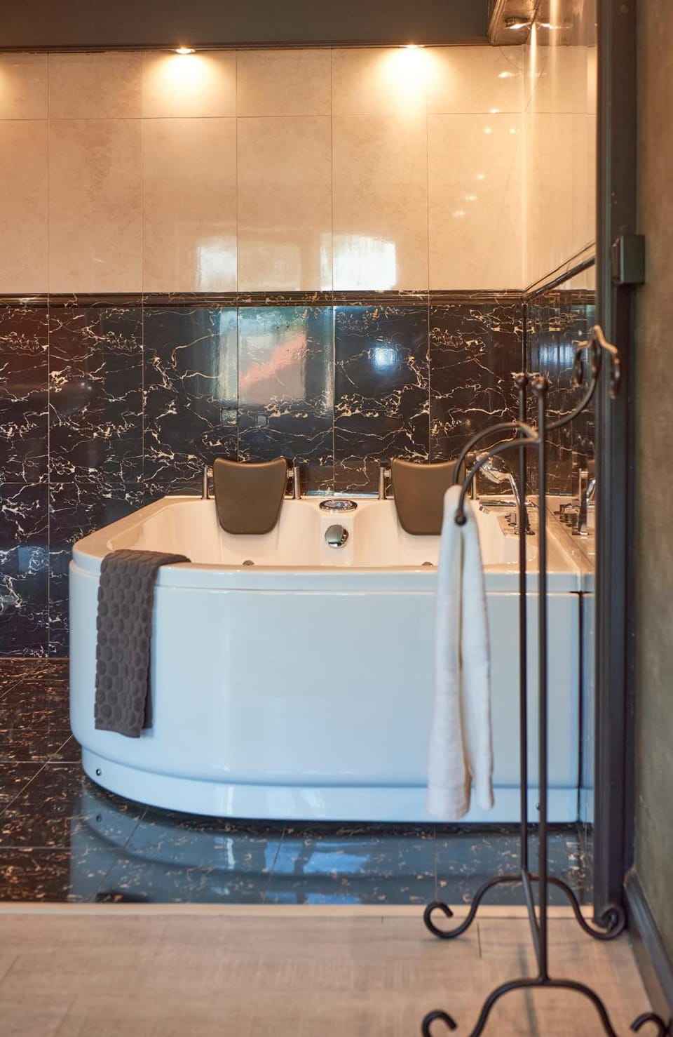 Shower, free toiletries, hair dryer, slippers