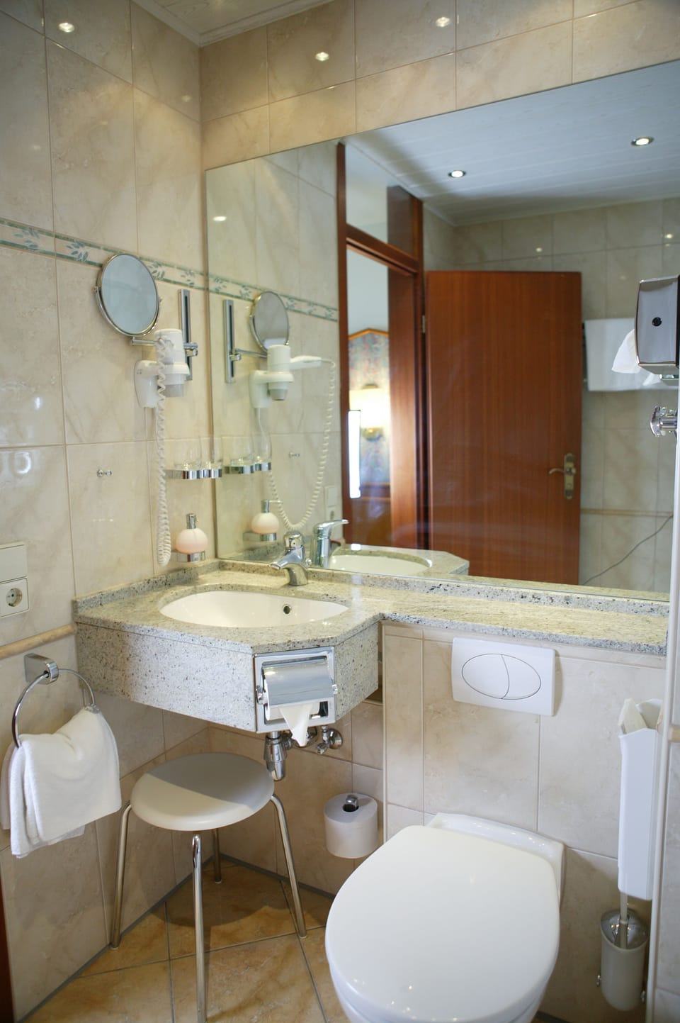 Classic Double Room, 1 Double Bed with Sofa bed, Balcony | Bathroom | Hair dryer, towels, soap, shampoo