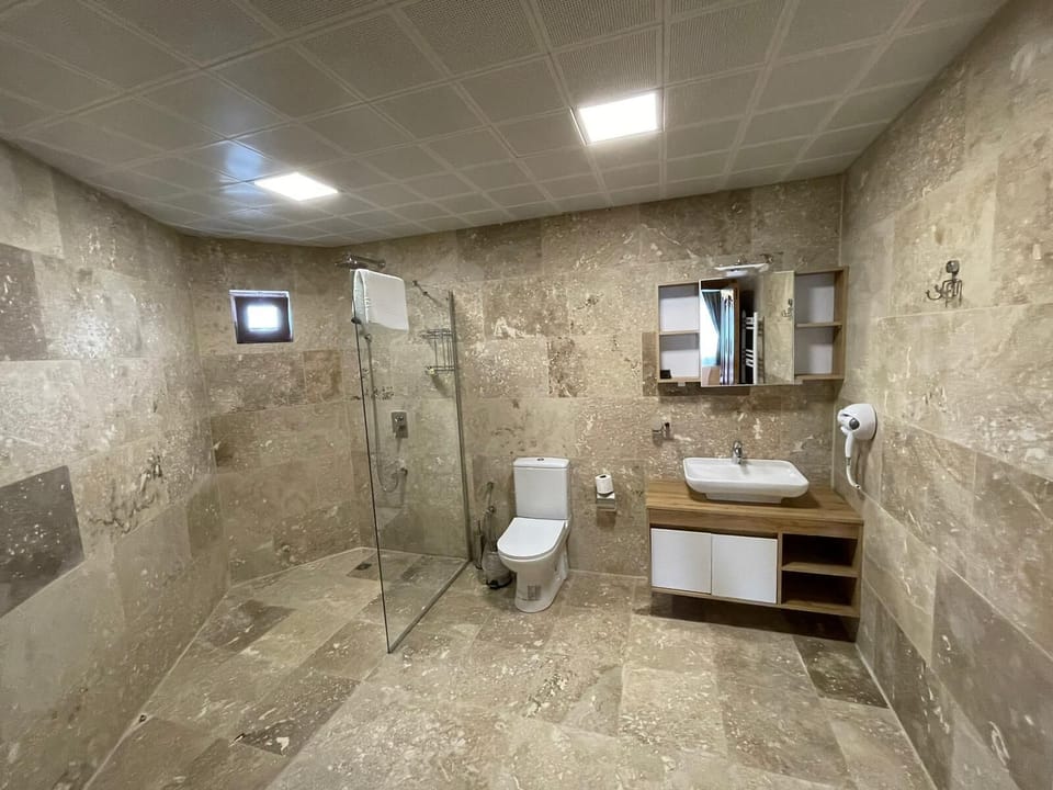 Deluxe Triple Room, 1 Bedroom | Bathroom | Shower, rainfall showerhead, free toiletries, hair dryer