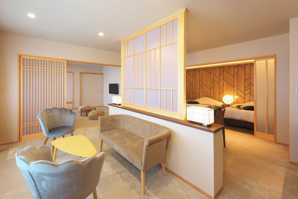 Room with semi-open-air bath Misaka, Non Smoking | Premium bedding, in-room safe, blackout drapes, soundproofing