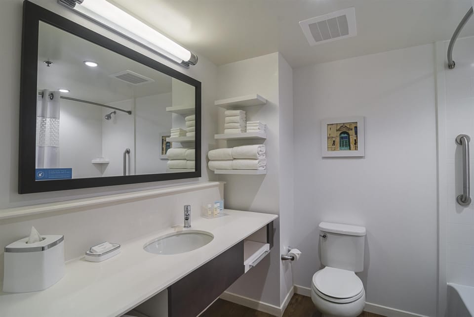 Room, 2 Queen Beds, Non Smoking, Refrigerator | Bathroom | Free toiletries, hair dryer, towels, soap