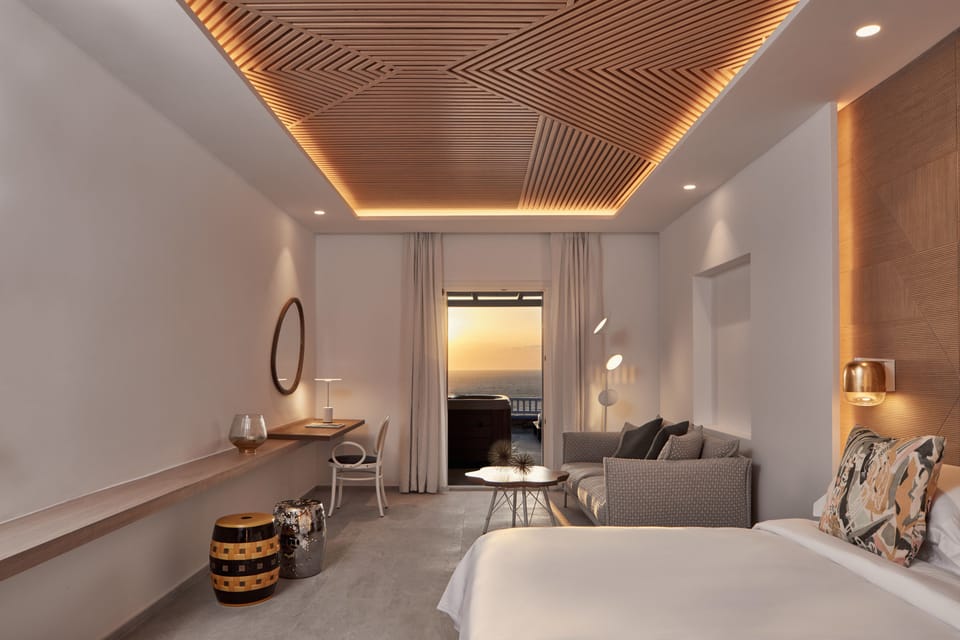 Junior Suite, Sea View (Outdoor Spa Jetted Tub, Kythnos) | Premium bedding, pillowtop beds, minibar, in-room safe