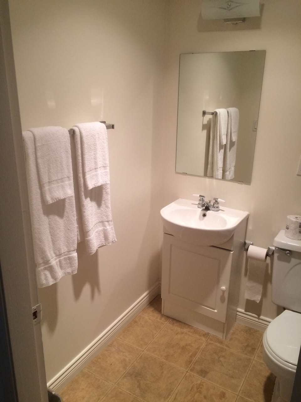 Combined shower/tub, hair dryer (on request), towels