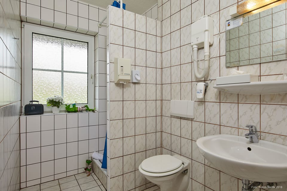 Free toiletries, hair dryer, towels