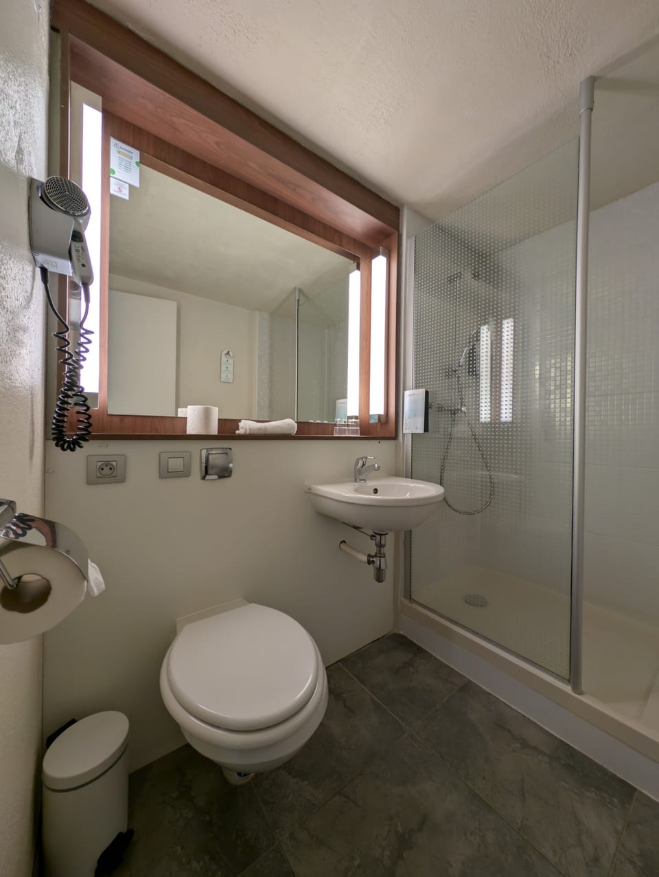 Eco-friendly toiletries, hair dryer, towels, soap