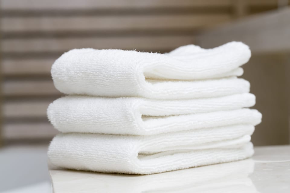 Combined shower/tub, eco-friendly toiletries, hair dryer, towels