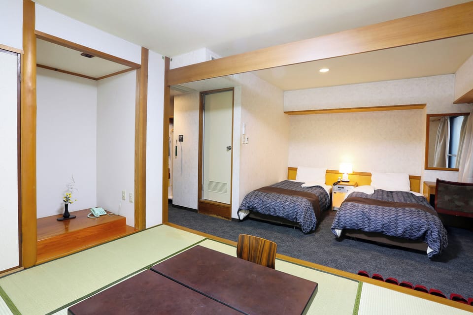 Japanese-Western style room with two Beds, Non Smoking | Blackout drapes, iron/ironing board (on request), WiFi (free)