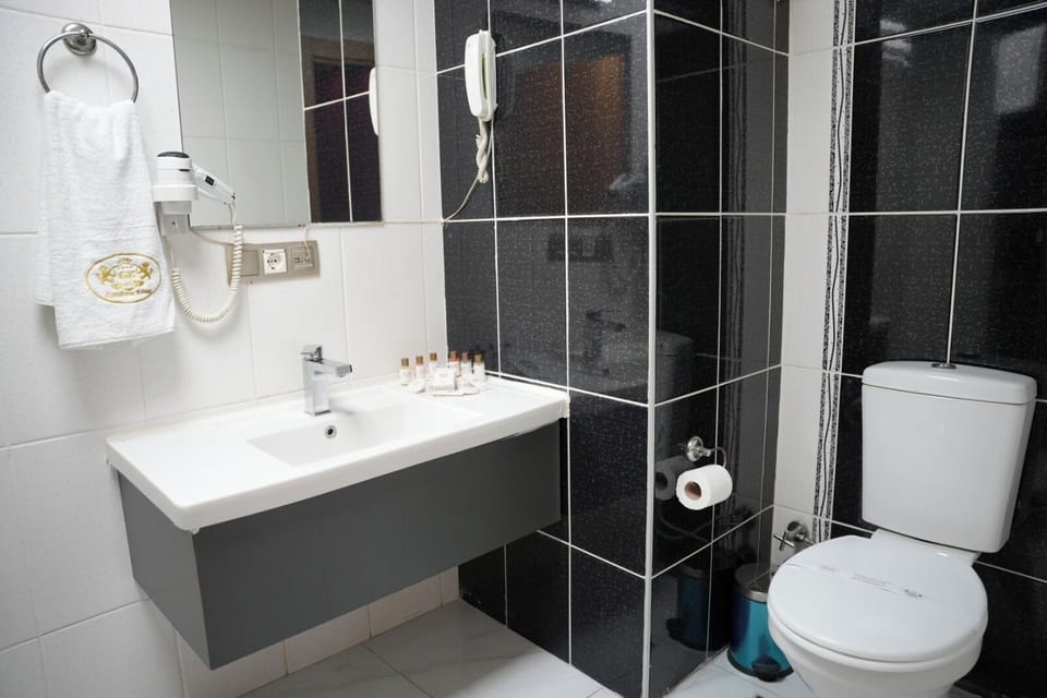 Free toiletries, hair dryer, slippers, towels