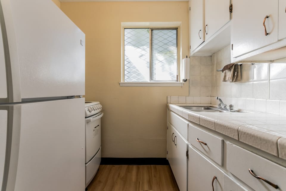 Mini-fridge, microwave, coffee/tea maker