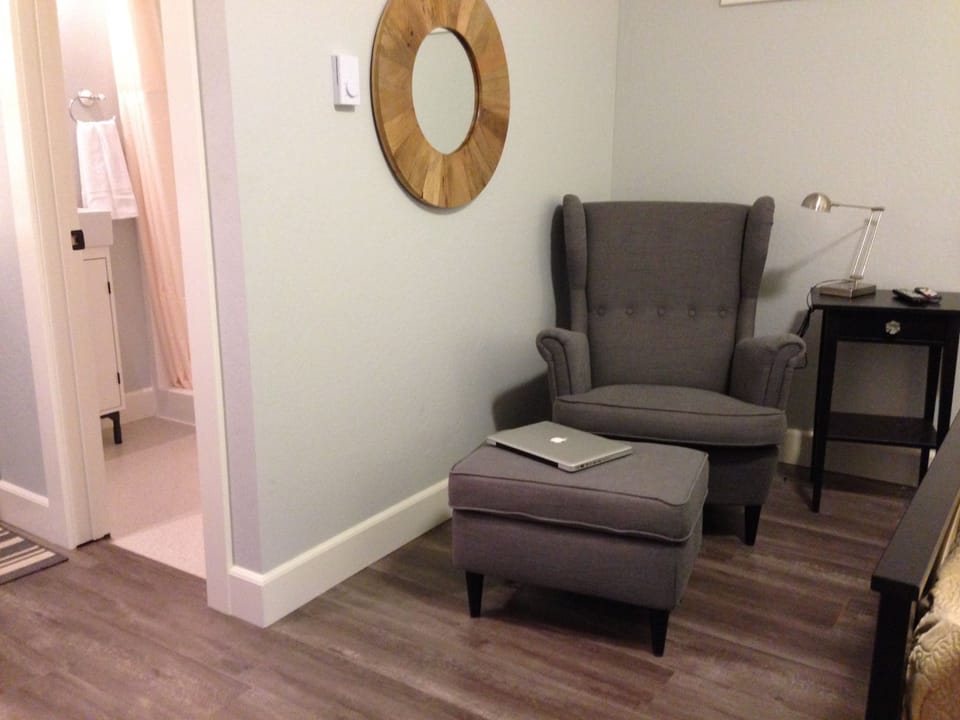 Deluxe Studio Suite, 1 King Bed, Kitchen, Ground Floor | Living area | 65-inch Smart TV with digital channels, Netflix, Hulu