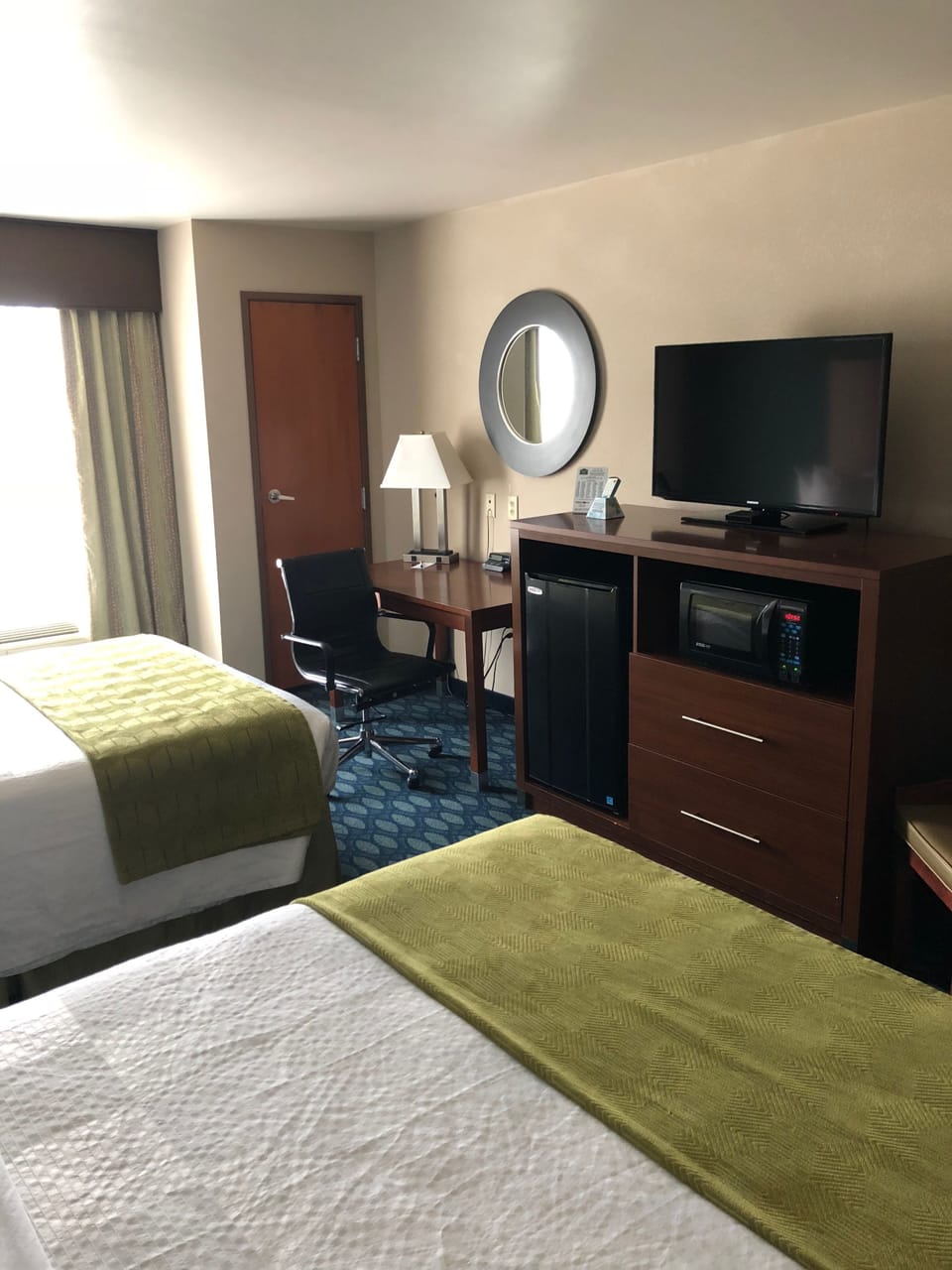 Basic Double Room, 2 Queen Beds | Blackout drapes, iron/ironing board, free WiFi, bed sheets