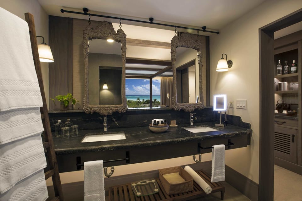 Separate tub and shower, jetted tub, hydromassage showerhead