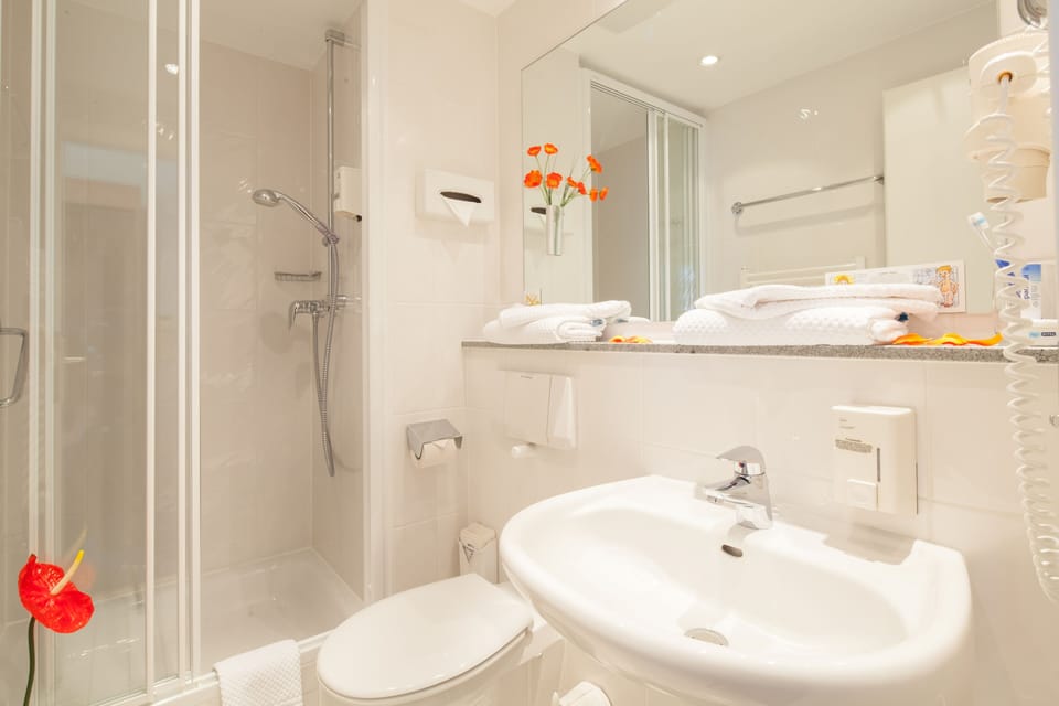 Hair dryer, towels