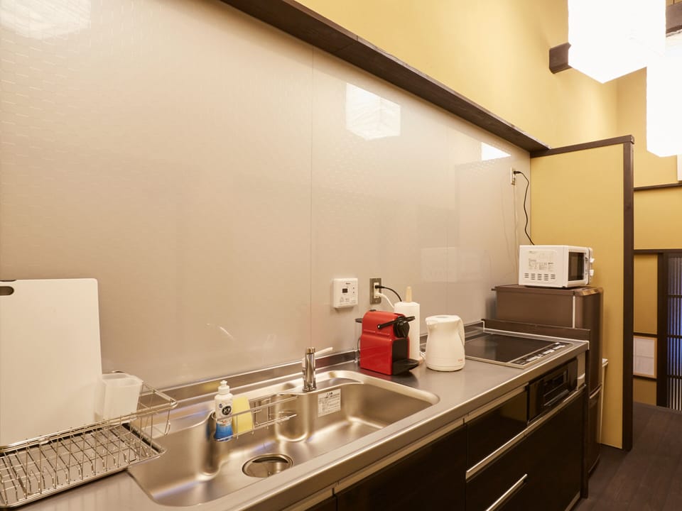 Japanese Style Townhouse | Private kitchen | Fridge, microwave, espresso maker, coffee/tea maker