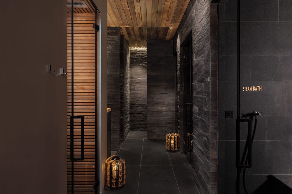Sauna, steam room, body treatments, deep-tissue massages