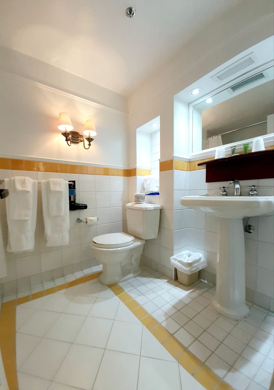 Free toiletries, hair dryer, towels