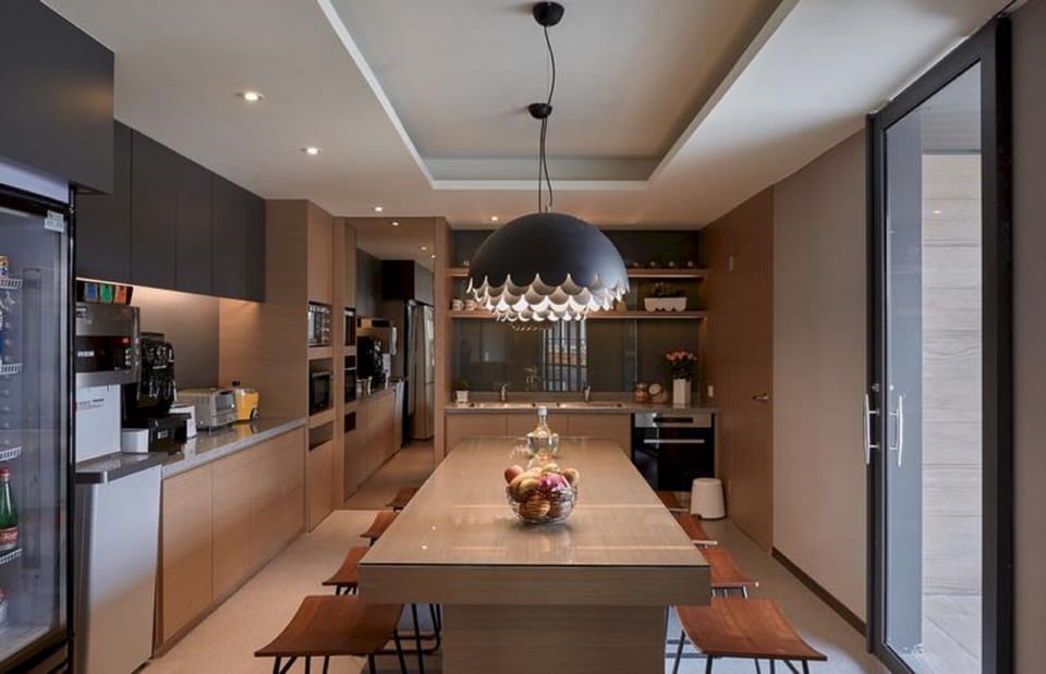 Shared fridge, microwave, electric kettle