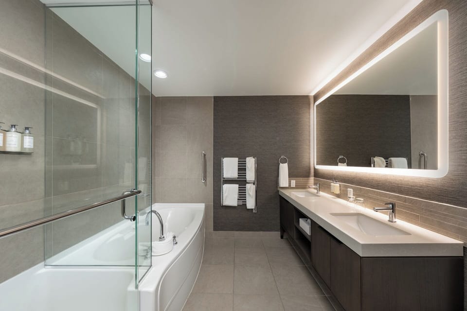 The Grand Pier Suite | Bathroom | Designer toiletries, hair dryer, bathrobes, slippers