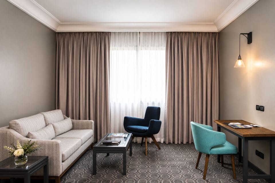 Memory foam beds, minibar, in-room safe, desk