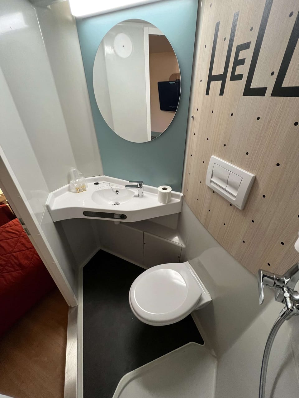 Shower, eco-friendly toiletries, towels, soap