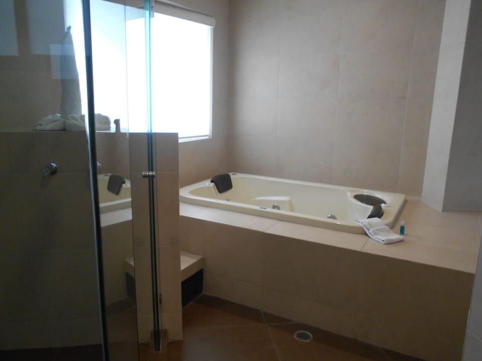 Luxury Studio Suite | Bathroom | Designer toiletries, hair dryer, towels