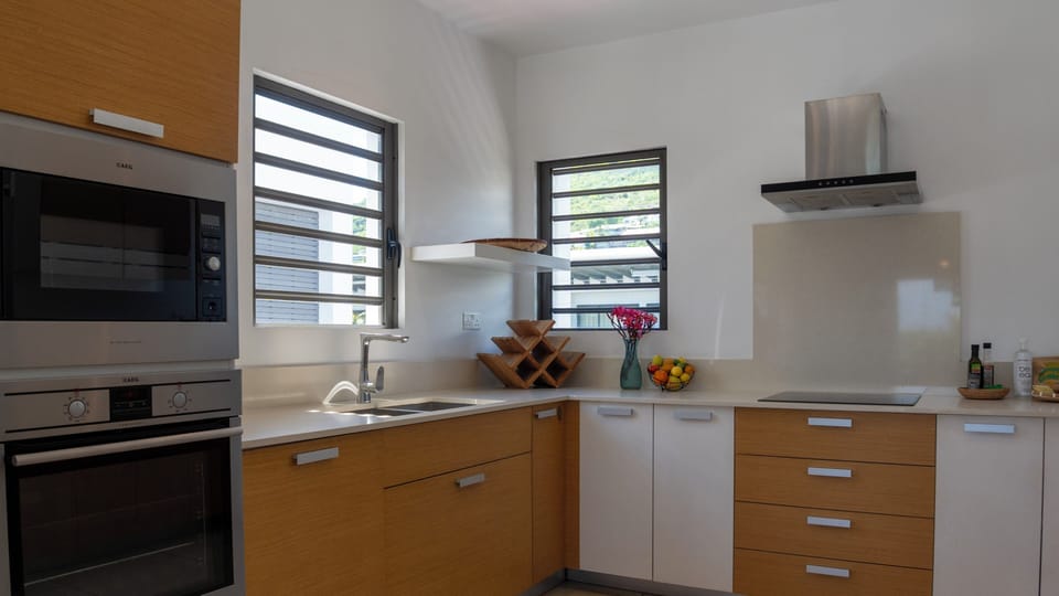 Family Penthouse, 3 Bedrooms, Ocean View | Private kitchen | Coffee/tea maker, full-size fridge, microwave, oven