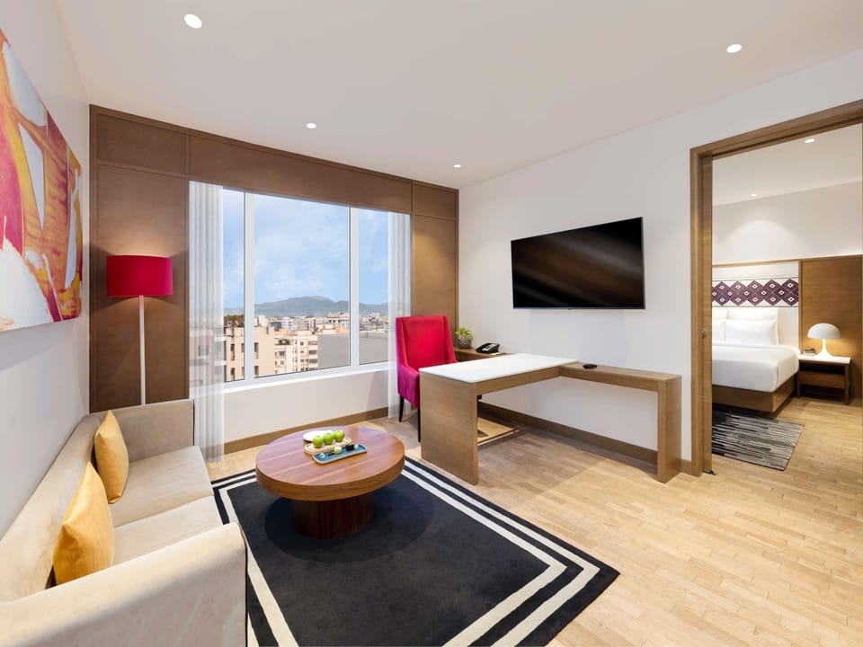 In-room safe, desk, laptop workspace, blackout drapes
