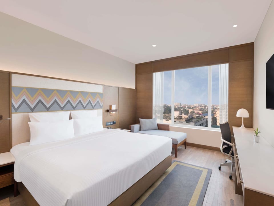 In-room safe, desk, laptop workspace, blackout drapes