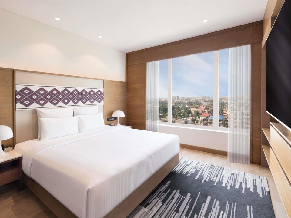 In-room safe, desk, laptop workspace, blackout drapes