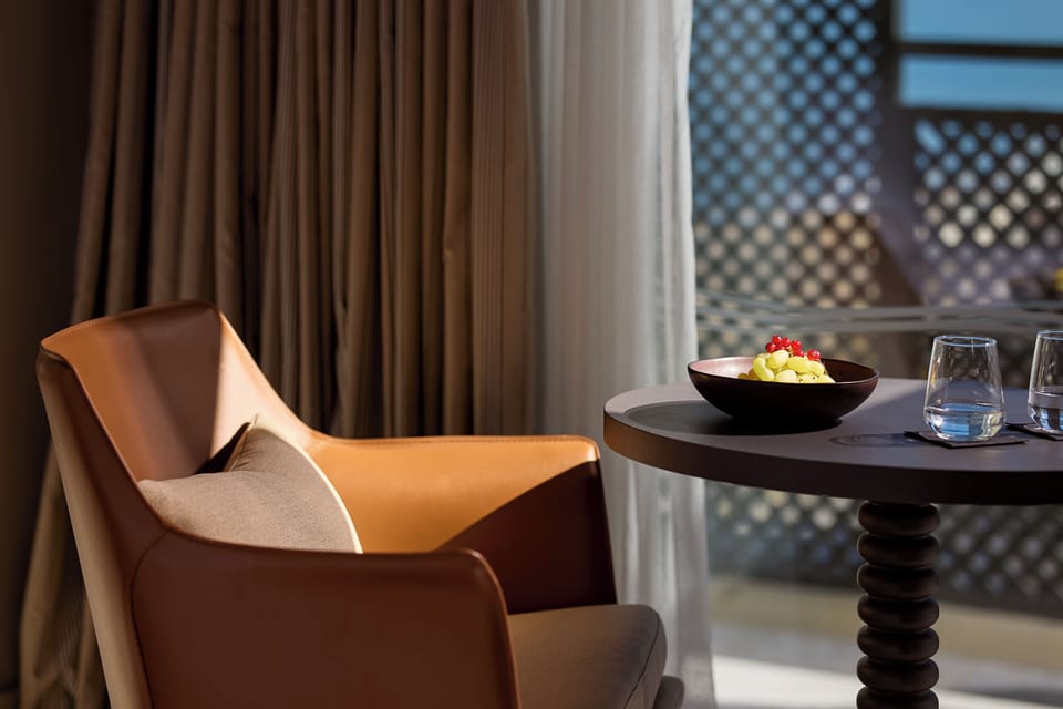 Superior Top Floor sea view room | Living area | 42-inch LCD TV with satellite channels, DVD player