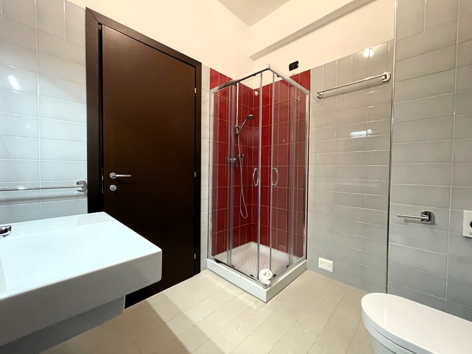 Shower, free toiletries, hair dryer, bidet
