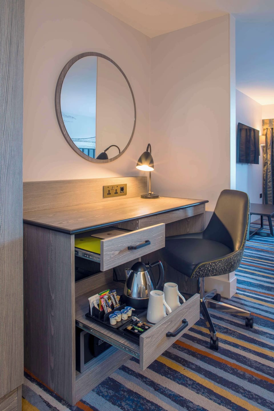 In-room safe, desk, iron/ironing board, free cribs/infant beds