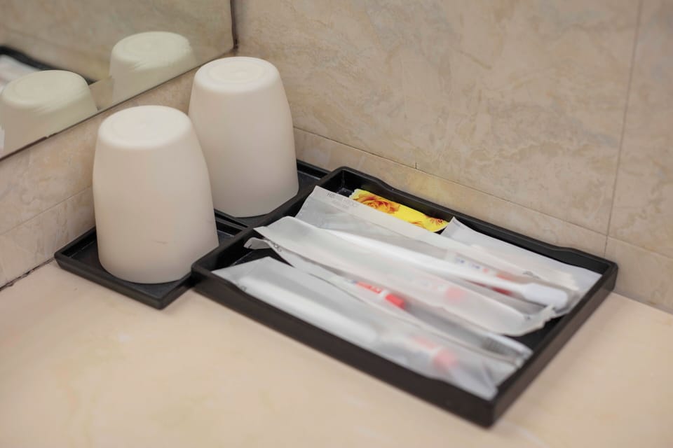 Free toiletries, hair dryer, slippers, bidet