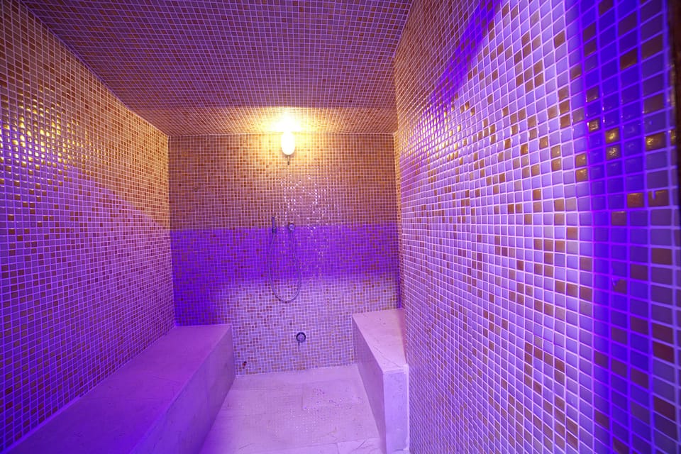 Outdoor treatment areas, sauna, steam room, Turkish bath