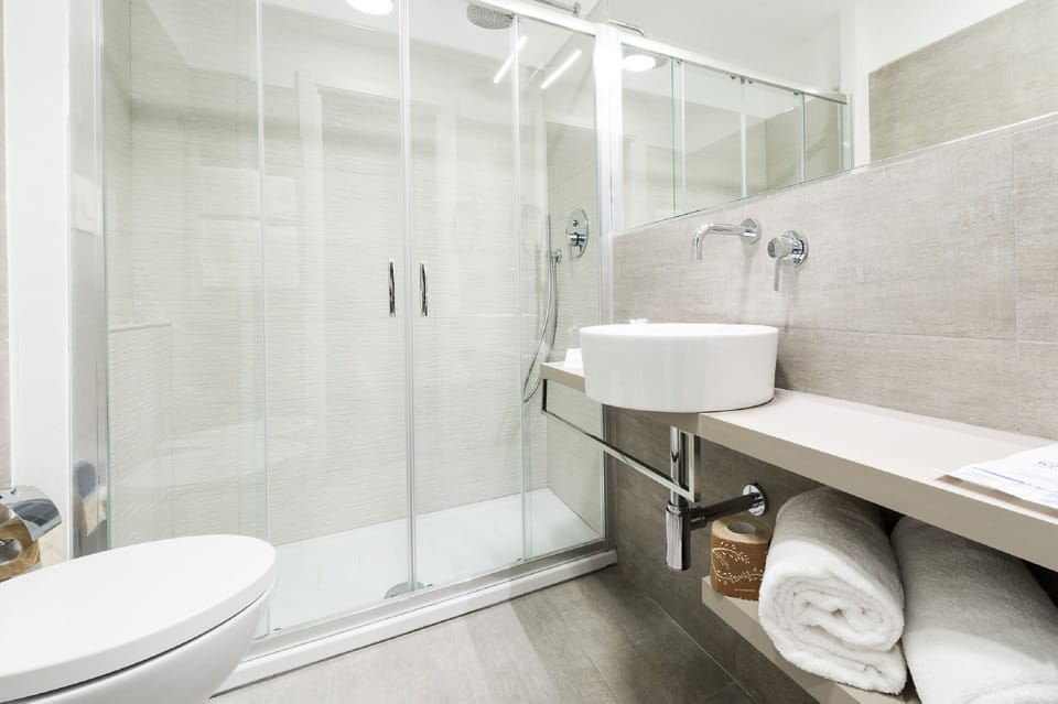 Free toiletries, hair dryer, bidet, towels